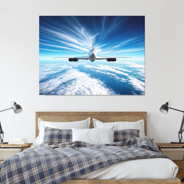 Beyond the Horizon: Concorde from Behind Canvas Print (Insitu(Bedroom))