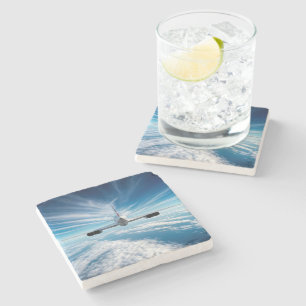 Beyond the Horizon: Concorde from Behind Stone Coaster