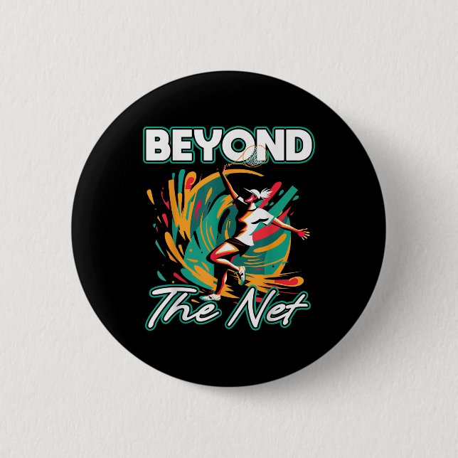 Beyond The Net Badminton Player Athletic Leisurewe 2 Inch Round Button (Front)