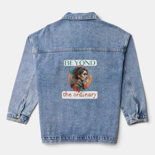 Beyond the ordinary woman's day art face denim jacket (Back)