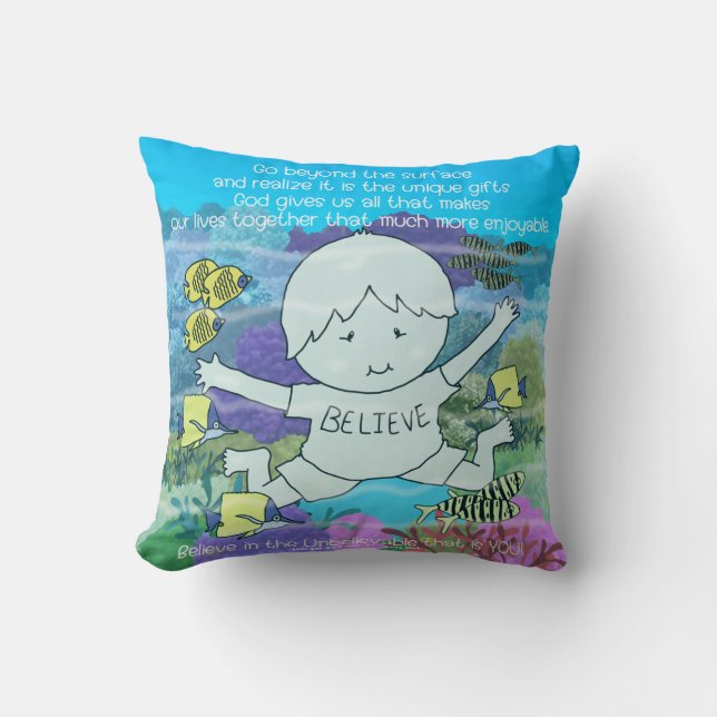 Beyond the Surface Throw Pillow (Front)