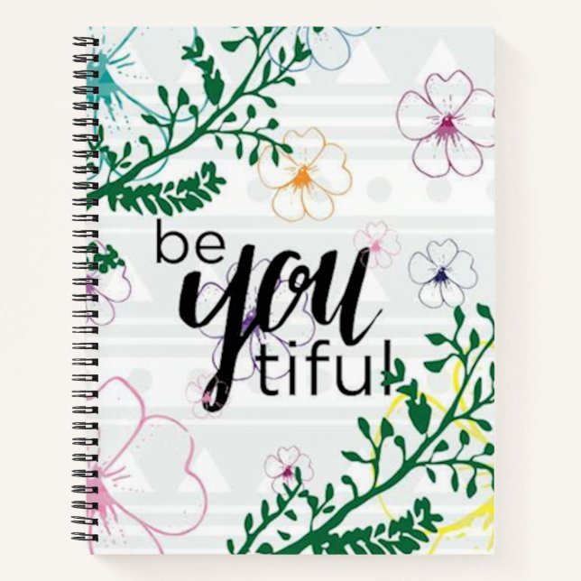 BeYoutiful Floral Pattern  Notebook (Front)