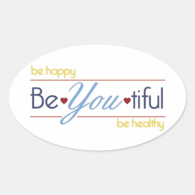 BeYoutiful Oval Sticker (Front)