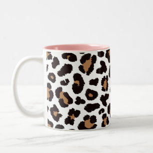 Bezaubernd Elegante Natürliche Leoparden Muster    Two-Tone Coffee Mug
