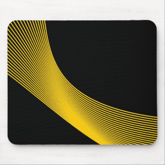 Bézier Curves - Amber on Black Mouse Pad