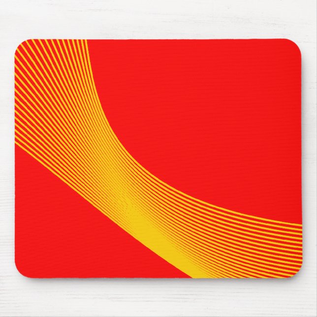 Bézier Curves - Amber on Red Mouse Pad (Front)