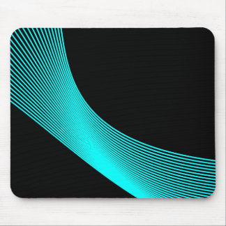 Bézier Curves - Cyan on Black Mouse Pad