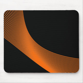 Bézier Curves - Orange on Black Mouse Pad