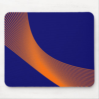Bézier Curves - Orange on Dark Blue 000066 Mouse Pad