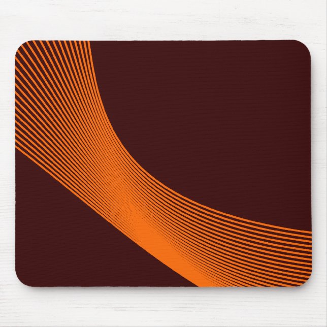 Bézier Curves - Orange on Dark Brown 330000 Mouse Pad (Front)