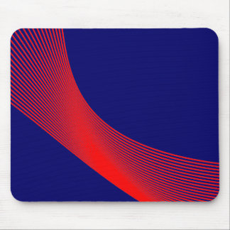 Bézier Curves - Red on Dark Blue 000066 Mouse Pad