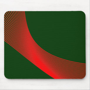 Bézier Curves - Red on Dark Green 003300 Mouse Pad
