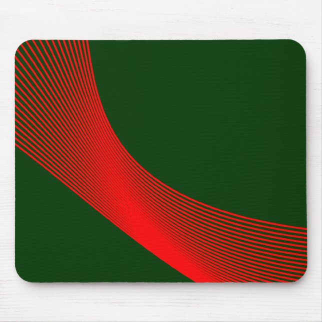 Bézier Curves - Red on Dark Green 003300 Mouse Pad (Front)