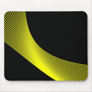 Bézier Curves - Yellow on Black Mouse Pad