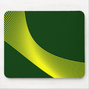 Bézier Curves - Yellow on Dark Green 003300 Mouse Pad