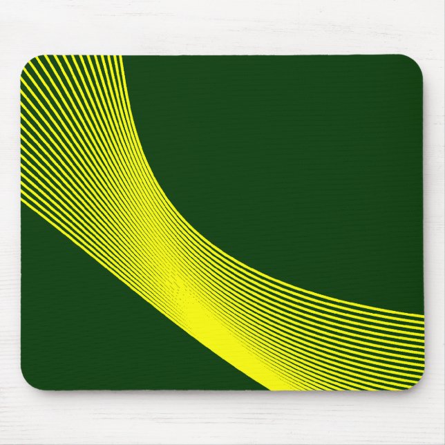 Bézier Curves - Yellow on Dark Green 003300 Mouse Pad (Front)