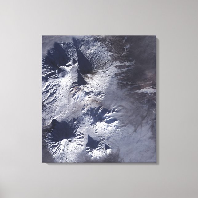 Bezymianny Volcano exhibits a modest plume Canvas Print (Front)