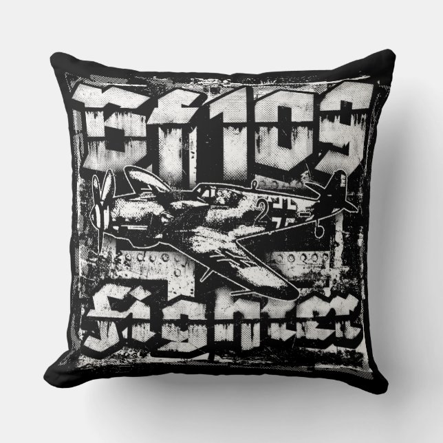 Bf 109 Throw Pillow Throw Pillow (Front)