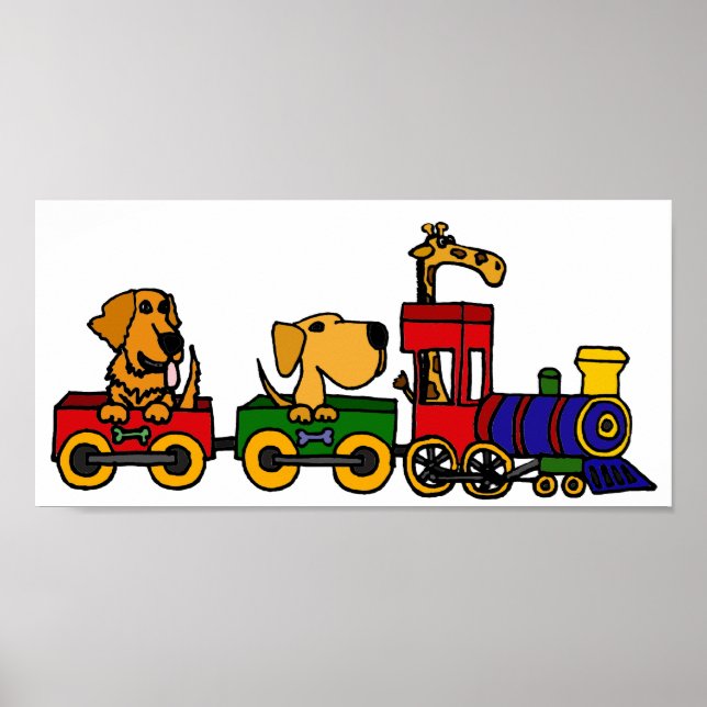 BF - Chiens amusants sur une affiche de dessin de  (Devant)