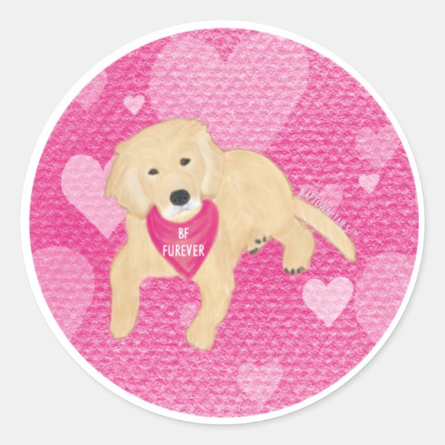 BF FUREVER Valentine Dog Envelope Stickers (Front)