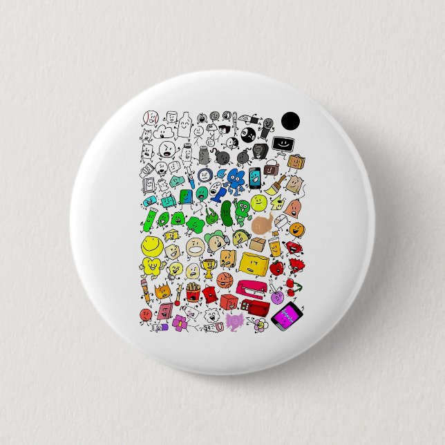 Bfdi Inanimate Insanity All Characters _1  2 Inch Round Button (Front)