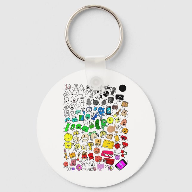 Bfdi Inanimate Insanity All Characters _1  Keychain (Front)