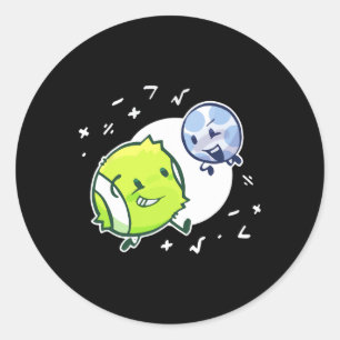 Bfdi Tennis Ball And Golf Ball Duo Math  Classic Round Sticker