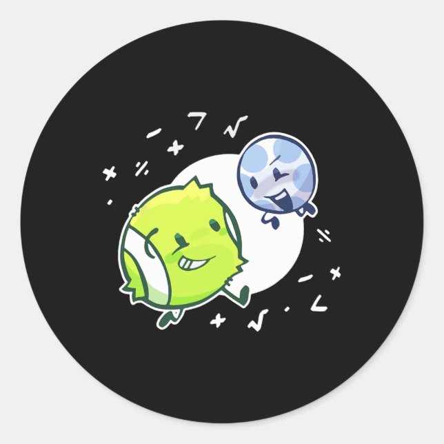 Bfdi Tennis Ball And Golf Ball Duo Math  Classic Round Sticker (Front)
