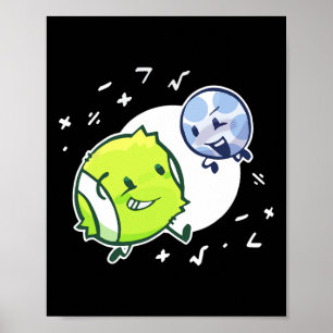 Bfdi Tennis Ball And Golf Ball Duo Math  Poster