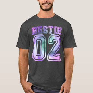 BFF 02 Best Friend Matching Bestieie Dye On Back v T-Shirt