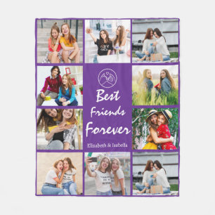 BFF 10 Photo Collage with Custom for Best Friend Fleece Blanket