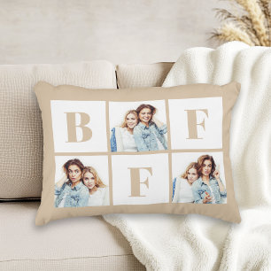 BFF 3 Photo Best Friends Beige Accent Pillow