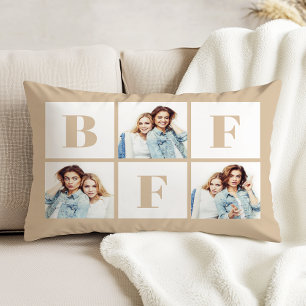 BFF 3 Photo Best Friends Beige Accent Pillow