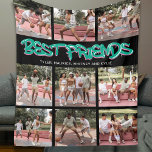 BFF Best Friends 9 Photo Collage Fleece Blanket<br><div class="desc">Cool graffiti friendship fleecy blanket featuring a black background that can be changed to any colour,  the saying "best friends" in a funky bubble graffiti font,  you and your friends names,  and 9 square photos for you to customize with your own.</div>