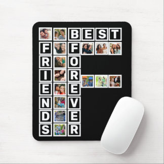 BFF Best Friends Forever 15 Photo Collage Template Mouse Pad