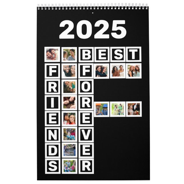 BFF Best Friends Forever 27 Photo Collage Template Calendar (Cover)