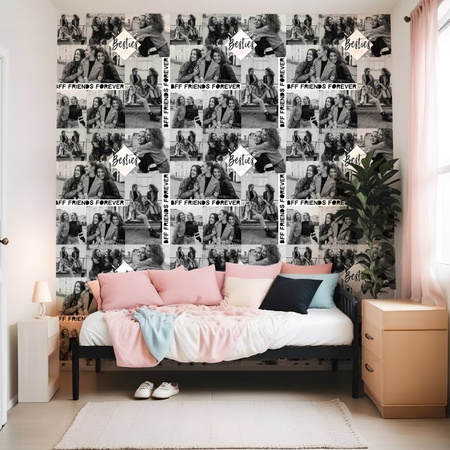 BFF Best Friends Forever Black White Photo Collage Wallpaper (BFF Best Friends Forever Black White Photo Collage Wallpaper)