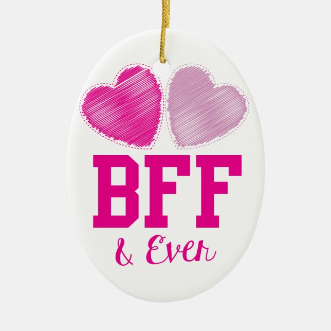 BFF Best Friends Forever Ceramic Ornament (Front)