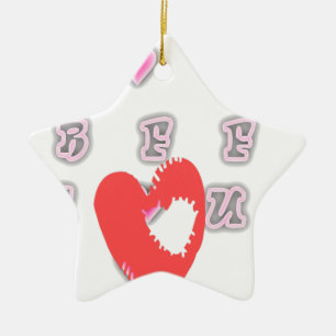 BFF. Best Friends Forever: I Love You Art Print Ceramic Ornament