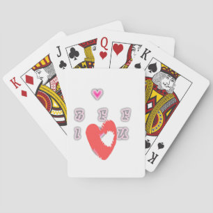 BFF. Best Friends Forever: I Love You Art Print Playing Cards