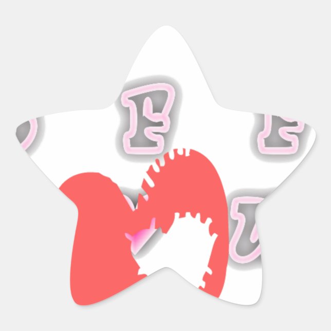 BFF. Best Friends Forever: I Love You Art Print Star Sticker (Front)