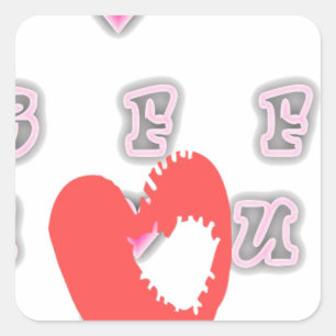 BFF. Best Friends Forever: I love You Text Quote  Square Sticker