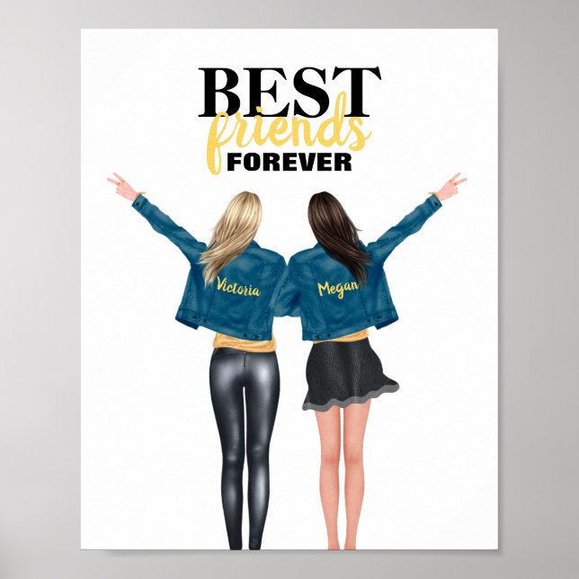 BFF Best Friends Forever Jean Jacket Poster (Front)