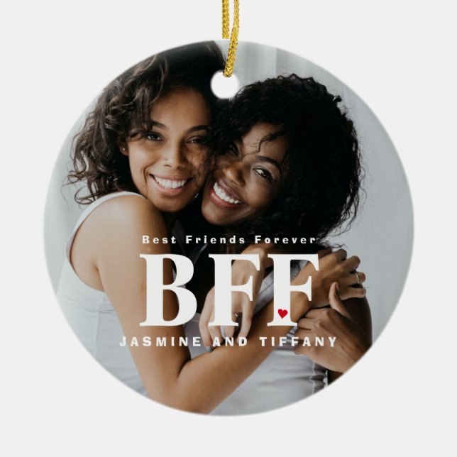 BFF Best Friends Forever Photo Ornement en céramiq (Devant)