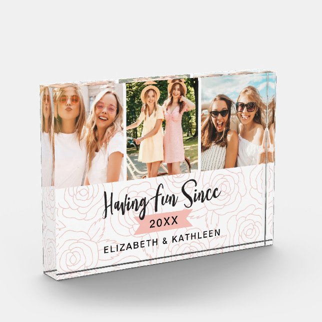 BFF Best Friends Script Photo Collage Bloc (Gauche)