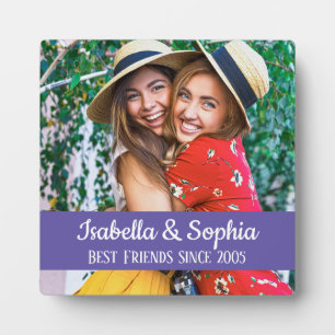 BFF Best friends trendy modern custom photo Plaque