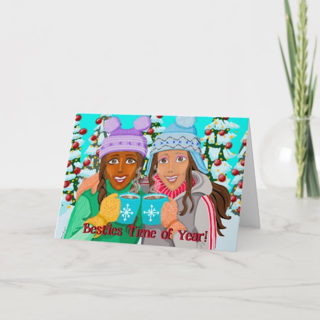 BFF Besties Holiday Greeting Card (Front)