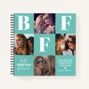 BFF Besties Photo Collage Teal Notebook