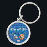 BFF Captain America & Iron Man Emoji Keychain<br><div class="desc">Marvel Emoji | Check out this BFF graphic with cute Captain America and Iron Man emoji.</div>