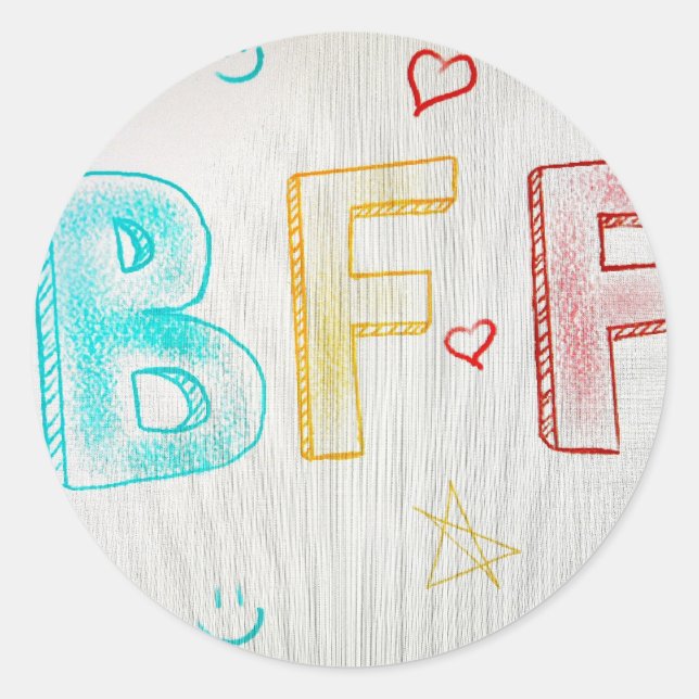bff classic round sticker (Front)
